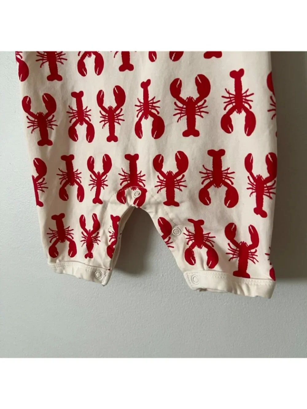 Monica & Andy Red & White Sleeveless Lobster Romper Infant Size 9-12 Months